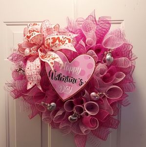 Handmade Valentines Day Wreath